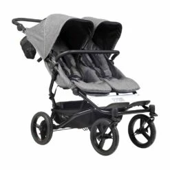 Mountain Buggy Duet Luxury With Double Satchel And Carrycot, Herringbone