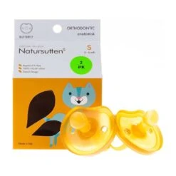 Natursutten BPA-Free Natural Rubber Pacifier, Orthodontic, 12 Months & Up, 2 Pack