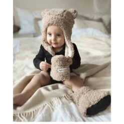 7AM Enfant Baby Booties Drawstring, Oatmeal Teddy -Anbbaby Shop 7am enfant baby booties drawstring oatmeal teddy7ambt90b1tedoanb babyanb baby 919720