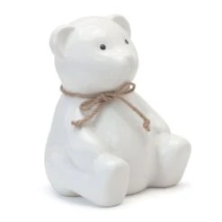 Child To Cherish Teddy Bear Bank, White