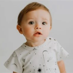 Finn & Emma Short Sleeve Romper - Celestial -Anbbaby Shop Finn Emma Short Sleeve Romper Celestial 12