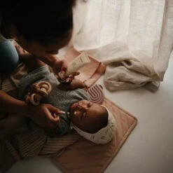 Mushie Rainbow Silicone Teether, Mauve -Anbbaby Shop Mushie Rainbow Silicone Teether Mauve 4