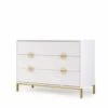DaDaDa Chicago 3-Drawer Dresser, White / Gold