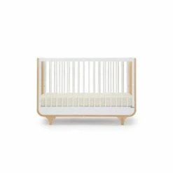 DaDaDa Jolly 3-in-1 Convertible Crib, White / Natural