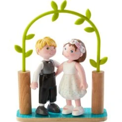 HABA Little Friends 4" Bride And Groom Bendy Doll Figures