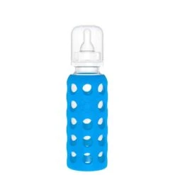 Lifefactory 9-Ounce Glass Baby Bottle With Stage 1 Nipple, Stopper And Cap