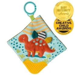 Mary Meyer Baby Pebblesaurus Crinkle Teether Toy, Dinosaur