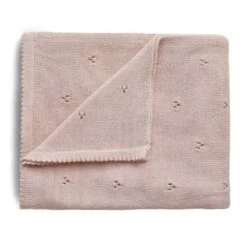 Mushie Knitted Pointelle Baby Blanket