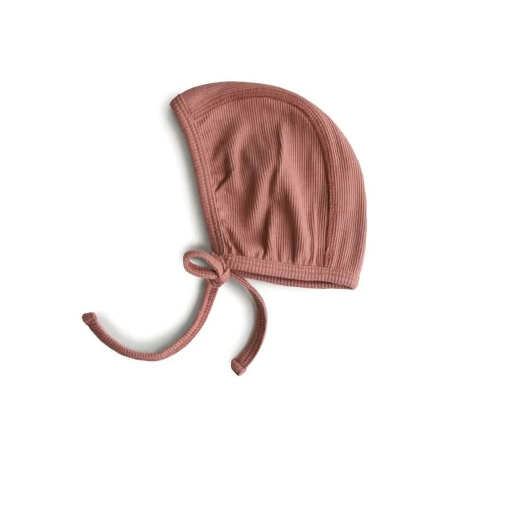 Mushie Ribbed Baby Bonnet 1 Mushie Ribbed Baby Bonnet