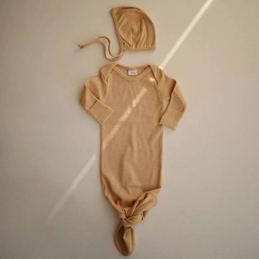 Mushie Ribbed Baby Bonnet 15 Mushie Ribbed Baby Bonnet - Image 15