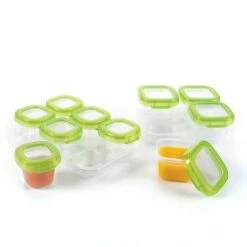 OXO Tot 12-Piece Baby Blocks Food Storage Container, Green
