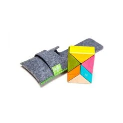 Tegu Pocket Pouch Prism Magnetic Wooden Blocks, 6-Piece