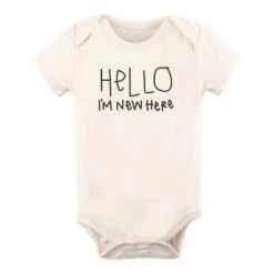 Tenth & Pine Hello I'm New Here Organic Cotton Onesie