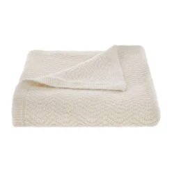 Tuwi Wave Knitted Baby Blanket, Cream
