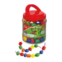 Viga Toys Wooden Lacing Beads, 90-Pieces And 5-Cords